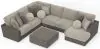 Jackson Furniture Industries 4047/63/59/30/76/28-29 Canyon - 4 Piece Sectional With Cuddler Seat Cushions, Included Accent Pillows And Cocktail Ottoman (Right Side Facing Chaise) - Umber