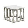 Intercon AX-TA-2020-WHT-C Intercon AX-TA-2020-WHT-C Alexa - Outdoor Seating Side Table With Stone Top - White