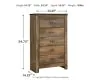 Ashley Furniture B446-46 Trinell - Five Drawer Chest - Brown