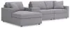 Ashley Furniture 92104S41 Ashley Furniture 92104S41 Modmax - 4-Piece Sectional With Laf Corner Chaise And Storage Console - Granite