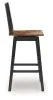 Ashley Furniture D634-230 Wildenauer - Tall Swivel Barstool (Set of 2) - Brown / Black