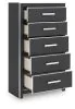 Ashley Furniture PCB3380-46 Ashley Furniture PCB3380-46 Zuraleus - Five Drawer Chest - Black