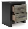 Ashley Furniture PCB1118-92 Broachmyn - Two Drawer Night Stand - Black / Gray