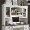 Liberty Furniture 417-HO132 Allyson Park - Jr Executive Credenza Hutch - Wirebrushed White / Charcoal