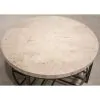 Riverside Furniture 77701 Capri - Round Cocktail Table - Alabaster Travertine