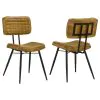 CoasterEssence 110642 Misty - Leather Upholstered Dining Side Chair (Set of 2) - Camel