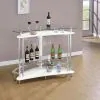 CoasterEssence 101066 Amarillo - Freestanding Glass Top Home Bar Wine Cabinet - White