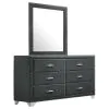 CoasterEveryday 223383M Melody - 6-Drawer Upholstered Dresser With Mirror - Gray