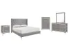New Classic 00-3365G-15C New Classic 00-3365G-15C Huxley - 6/6 Eastern King 5 Piece Bedroom Set (Bed & Dresser & Mirror & Nightstand & Chest) - Gray