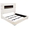 Coaster Fine Furniture 306032KE Tisdall - Upholstered Eastern King Fireplace Bed - Cream