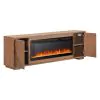 Liberty Furniture FIRE-BOX-214-84FTS Fireplace TV Consoles - 214 84'' Console With Fire FTS Multiplees - Light Brown