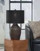Ashley Furniture L100804 Naareman - Terracotta Table Lamp - Metallic Black