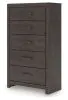 Ashley Furniture B3789-46 Prendonea - Five Drawer Chest - Charcoal