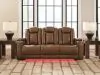 Ashley Furniture PCU1420015 Gruaro - Power Reclining Sofa With Adjustable Headrest - Amber