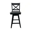 Intercon BS-BS-375W-BLK-K24 Wooden Barstool With X Back - Black