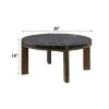 ACME LV06885 Estella - Coffee Table With Natural Marble Top - Black Top & Walnut