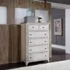 Liberty Furniture 652-BR41 Farmhouse Reimagined - 5 Drawer Chest - Antique White / Chestnut Tops