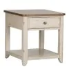 Liberty Furniture 652-OT1020 Farmhouse Reimagined - End Table With Basket - Antique White / Chestnut Tops