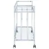 CoasterEssence 181382 Cara - 2-Tier Rectangular Glass Shelf Metal Bar Cart - Chrome