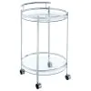 CoasterEveryday 181367 Chrissy - Round Glass Shelf Metal Bar Cart - Chrome