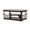 CoasterEssence 702448 Laney - 1-Shelf Glass Top Rectangular Coffee Table - Deep Merlot