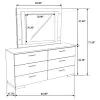 CoasterEssence 203503ML Felicity - 6-Drawer Dresser With LED Mirror - White High Gloss