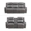New Classic 20-2506-2NP Enzo - 2 Piece Manual Sofa & Loveseat - Gray