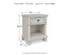 Ashley Furniture B742-91 Robbinsdale - One Drawer Night Stand - Antique White