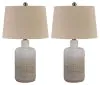 Ashley Furniture L121854 Marnina - Ceramic Table Lamp (Set of 2) - Taupe