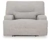 Ashley Furniture 93605/58/57/97/82 Acklen Place - 4 Pc. - 3-Piece Power Reclining Sectional Sofa With Raf Chaise, Wide Seat Power Recliner - Pewter