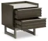 Ashley Furniture B786-92 Arkenton - Two Drawer Night Stand - Grayish Brown / White