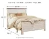 Ashley Furniture B267B8 Ashley Furniture B267B8 Willowton - Queen Panel Bed - Whitewash