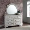 Liberty Furniture 244-BR-CPBDMN Liberty Furniture 244-BR-CPBDMN Magnolia Manor - 4 Piece Bedroom Set (California King Panel Bed, Dresser & Mirror, Nightstand) - Antique White
