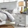 Liberty Furniture 417-BR61 Allyson Park - Nightstand With Charging Station - Wirebrushed White / Charcoal