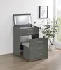 Coaster Fine Furniture 930210 Danbury - 3-Drawer Makeup Vanity & Stool Set - Gray High Gloss