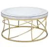 Coaster Fine Furniture 710368-S2 Elise - 2 Piece Round Mirror Top Coffee And End Table Set - Gold