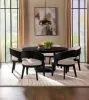Coaster Fine Furniture 115390-S7A Leandro - 7 Piece Round Dining Table Set - Burnished Black