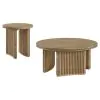 Coaster Fine Furniture 722938-S2 Adina - 2-Piece Round Coffee Table Set - Distressed Light Brown