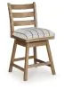 Benchcraft® D858-224 Ridgester - Upholstered Swivel Barstool (Set of 2) - Light Brown