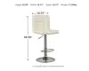 Ashley Furniture D120-230 Bellatier - Tall UPH Swivel Barstool(Set of 2) - Bone