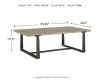Ashley Furniture T965-1 Dalenville - Rectangular Cocktail Table - Gray
