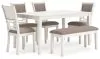 Ashley Furniture D423-325 Erinberg - Dining Room Table Set (Set of 6) - Antique White