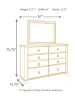 Ashley Furniture B267/31/36/46/58 Willowton - 4 Pc. - Dresser, Mirror, Chest, King Panel Headboard - Whitewash