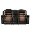 New Classic U7005-25-BRN Nikko - Console Loveseat With Dual Recliners - Two Tone Brown