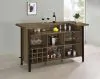 CoasterEssence 182104 Bellemore - Freestanding Home Bar Wine Cabinet - Rustic Oak