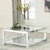 CoasterElevations 736218 Valentina - 1-Shelf Square Glass Top Coffee Table - Silver
