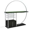 Coaster Fine Furniture 182799 Risley - 2-Door Circular LED Home Bar Cabinet - Dark Charcoal