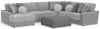 Jackson Furniture Industries 4047/73/59/30/75/28-38 Canyon - 4 Piece Sectional With Cuddler Seat Cushions, Included Accent Pillows And Cocktail Ottoman (Left Side Facing Chaise) - Platinum
