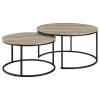 Coaster Fine Furniture 736040 Lainey - 2 Piece Round Nesting Coffee Table - Distressed Pine