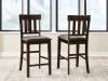 Ashley Furniture D596-124 Haddigan - Upholstered Barstool (Set of 2) - Dark Brown